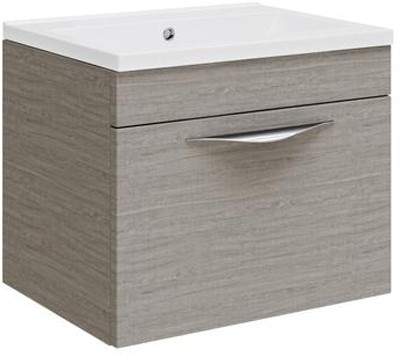 Hudson Reed Memoir 500mm Wall Hung Vanity Unit & Basin (Blonde Oak).