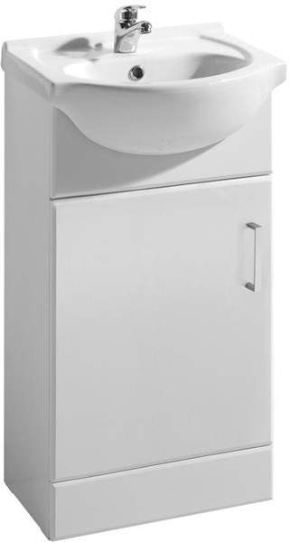 Ultra Beaufort 450mm Vanity Unit With Ceramic Basin (White).