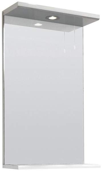 Ultra Beaufort 450mm Mirror With Shelf & Light (White).
