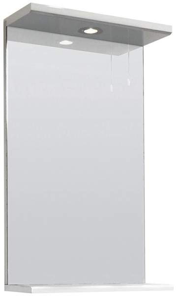 Ultra Beaufort 450mm Mirror With Shelf & Light (White).