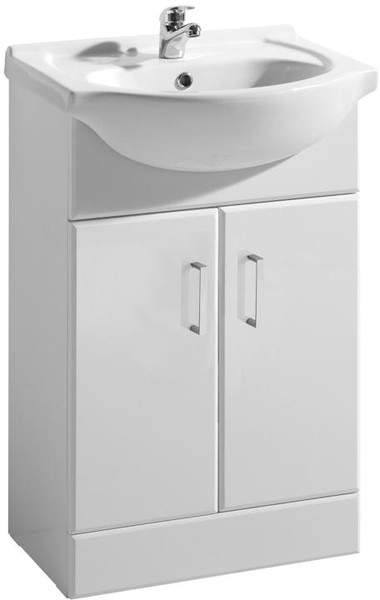 Ultra Beaufort 550mm Vanity Unit With Ceramic Basin (White).