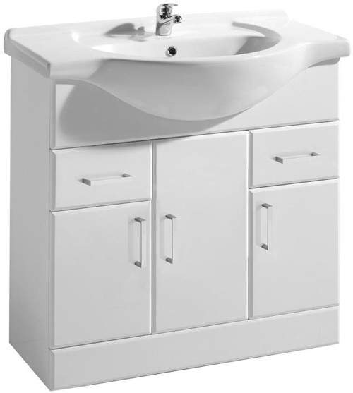 Ultra Beaufort 750mm Vanity Unit With Ceramic Basin (White).