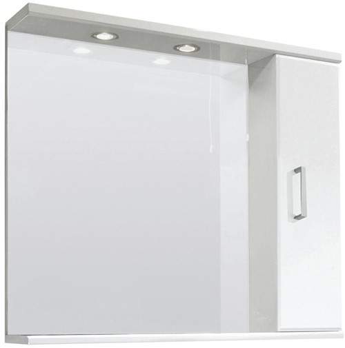 Ultra Beaufort 750mm Mirror With Shelf & Lights (White).