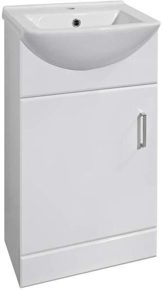 Nuie Marvel 450mm Vanity Unit With Ceramic Basin (White).