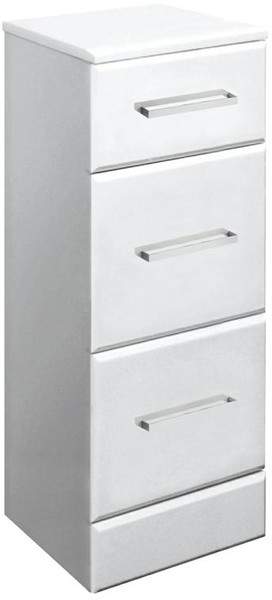 Ultra Beaufort Bathroom Cabinet With 3 x Drawers. 350x300x768mm (White).