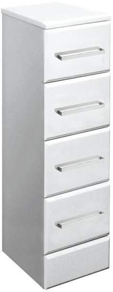Ultra Beaufort Bathroom Cabinet With 4 x Drawers. 300x330x768mm (White).