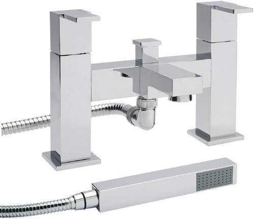 Hudson Reed Genna Bath Shower Mixer Tap With Shower Kit & Wall Bracket.