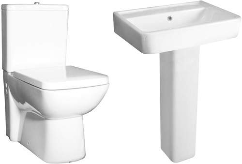 Hudson Reed Ceramics 4 Piece Bathroom Suite With Toilet & Basin & Pedistel.