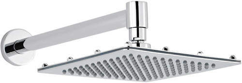 Component Square Shower Head With Arm (200x200mm, Chrome).