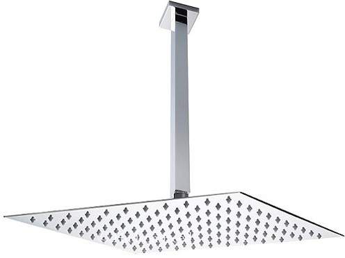 Hudson Reed Showers Large Square Shower Head With Arm 400x400mm.