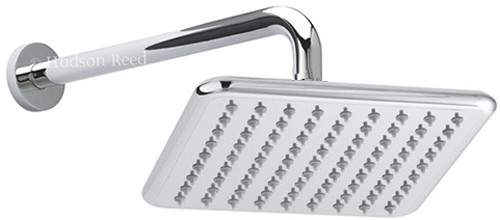 Hudson Reed Showers Square Shower Head With Arm 200x200mm.