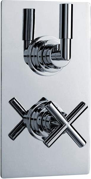 Ultra Helix Twin Concealed Thermostatic Shower Valve (Chrome).