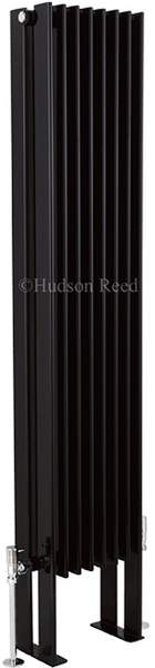 Hudson Reed Radiators Fin Floor Mounted Radiator (Black). 304x1800mm.