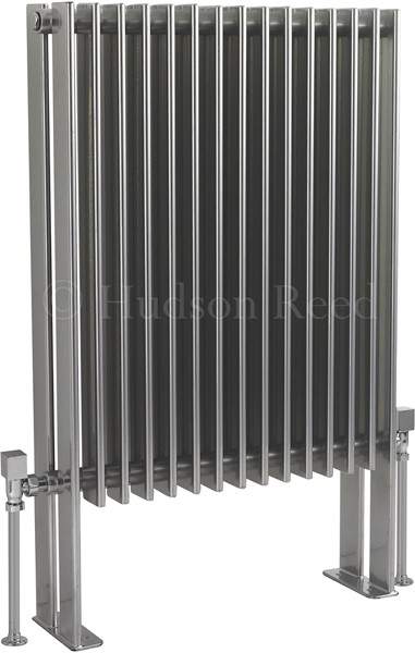 Hudson Reed Radiators Fin Floor Mounted Radiator (Silver). 570x900mm.