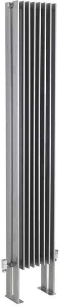 Hudson Reed Radiators Double Panel Vertical Radiator With Legs (Silver). 1800x304mm.