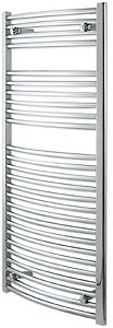 Towel Rails Curved heated towel rail (chrome). 600x1150mm. 2410 BTU.