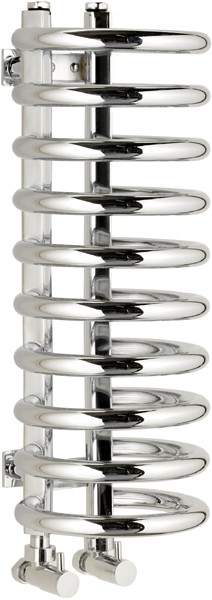 HR Pro Series Small Coil 10 Ring Heated Towel Rail. 200x540mm. 950 BTU.