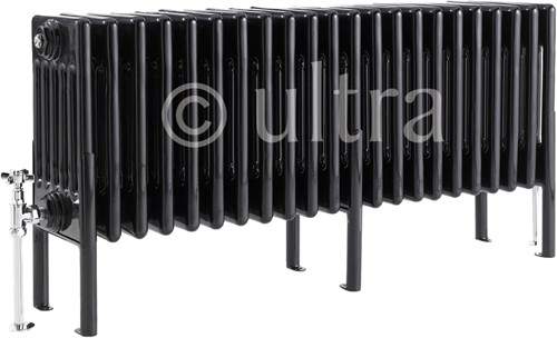 Hudson Reed Colosseum 6 Column Radiator With Legs (Black). 1011x480x220mm.