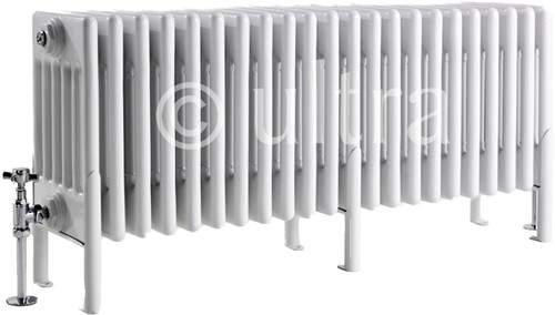 Hudson Reed Colosseum 6 Column Radiator With Legs (White). 1011x480x220mm.