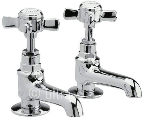 Nuie Beaumont Long Nose Bath taps (Pair, Chrome)