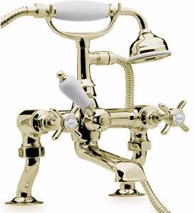 Ultra Beaumont Luxury 3/4" Cranked Bath Shower Mixer (Gold)