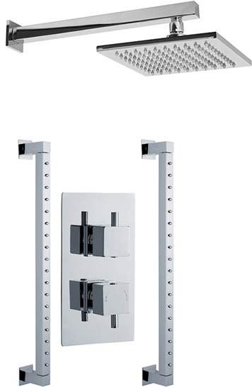 Premier Showers Twin Thermostatic Shower Valve With Head & Rainbars.