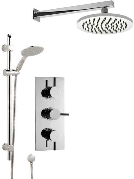 Crown Showers Shower Set With Round Handset & Round Head (200mm).