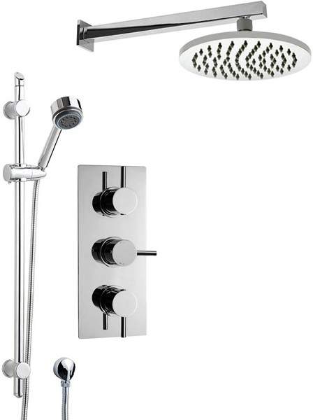 Crown Showers Shower Set With Round Handset & Round Head (200mm).