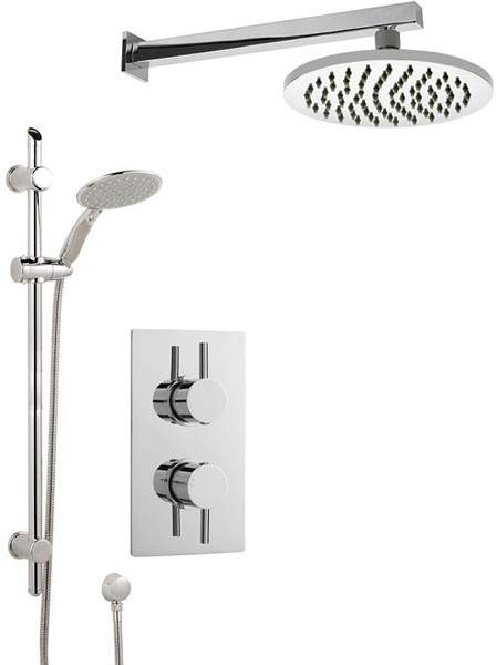 Crown Showers Shower Set With Round Handset & Round Head (200mm).