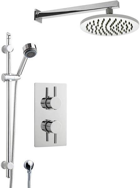 Crown Showers Shower Set With Round Handset & Round Head (200mm).