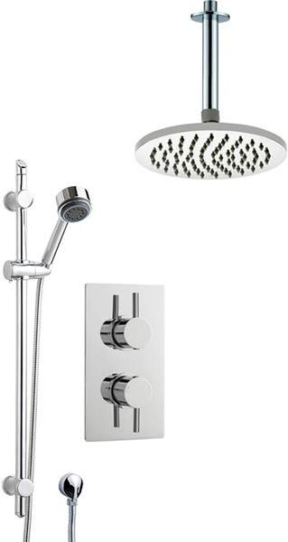 Crown Showers Shower Set With Round Handset & Round Head (200mm).