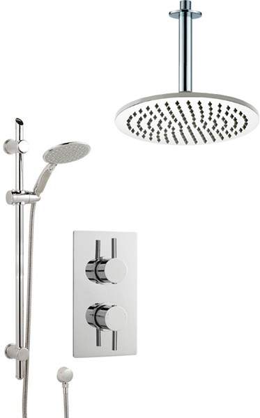 Crown Showers Shower Set With Round Handset & Round Head (300mm).