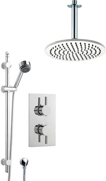 Crown Showers Shower Set With Round Handset & Round Head (300mm).