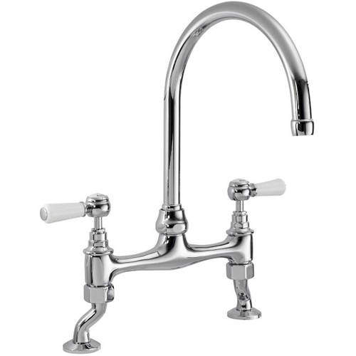 Kitchen Bridge Sink Mixer Kitchen Tap (Chrome).