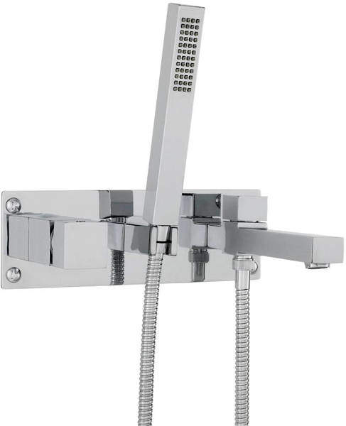 Hudson Reed Kubix Wall Mounted Bath Shower Mixer Tap (Chrome).