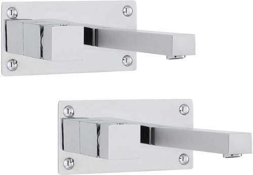 Hudson Reed Kubix Wall Mounted Bath & Basin Filler Tap Pack (Chrome).