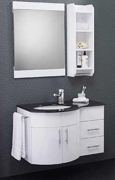 Hudson Reed Ellipse Wall Hung Bathroom Furniture Pack (Left Handed, Granite).