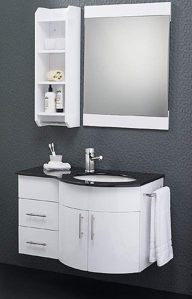 Hudson Reed Ellipse Wall Hung Bathroom Furniture Pack (Right Hand, Granite).