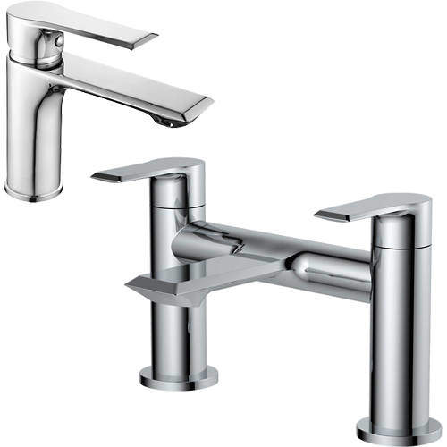 Nuie Limit Basin & Bath Filler Tap Pack (Chrome).