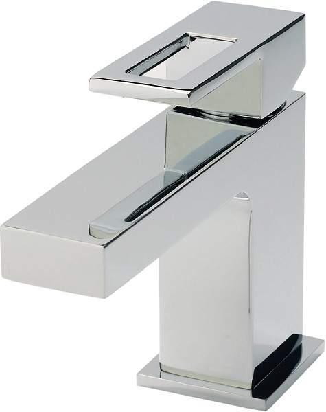 Hudson Reed Logo Mono Basin Mixer Tap With Push Button Waste (Chrome).