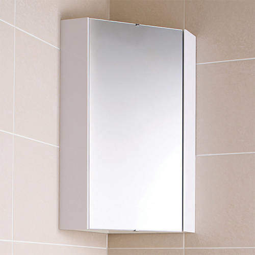 Nuie Marvel Corner Mirror Cabinet (White).