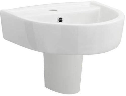 Premier Marlow Basin & Semi Pedestal (1 Tap Hole, 420mm).