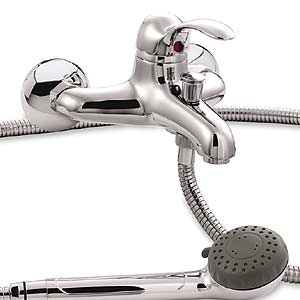 Ultra Colonade Single lever wall mounted bath shower mixer & shower kit.