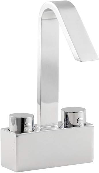 Hudson Reed Clio Dis Mono Basin Mixer with pop up waste and swivel spout.