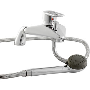 Ultra Tara Rosa Single lever deck mounted bath shower mixer.