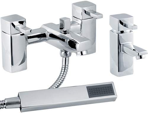 Ultra Muse Basin & Bath Shower Mixer Tap Set (Free Shower Kit).