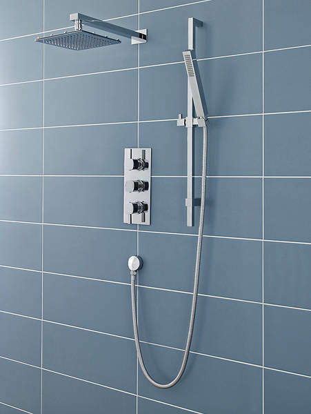 Ultra Muse Muse Triple Thermostatic Shower Valve, Head & Slide Rail Kit.