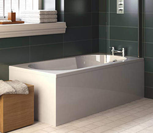 Crown Baths Marina Keyhole Shower Bath & Panels. 1700x800mm.