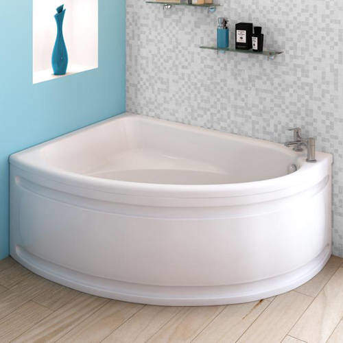 Nuie Luxury Baths Pilot Offset Corner Bath & Panel (LH, 1500x1000mm).