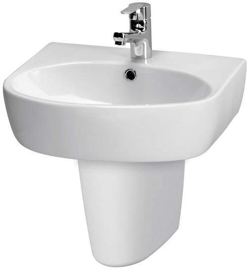 Premier Cairo 500mm Basin & Semi Pedestal (1 Tap Hole).